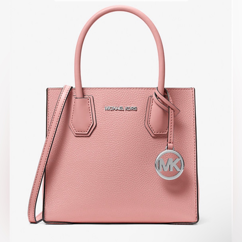 Michael Kors Mercer Medium Pebbled Leather Crossbody Bag- Primrose